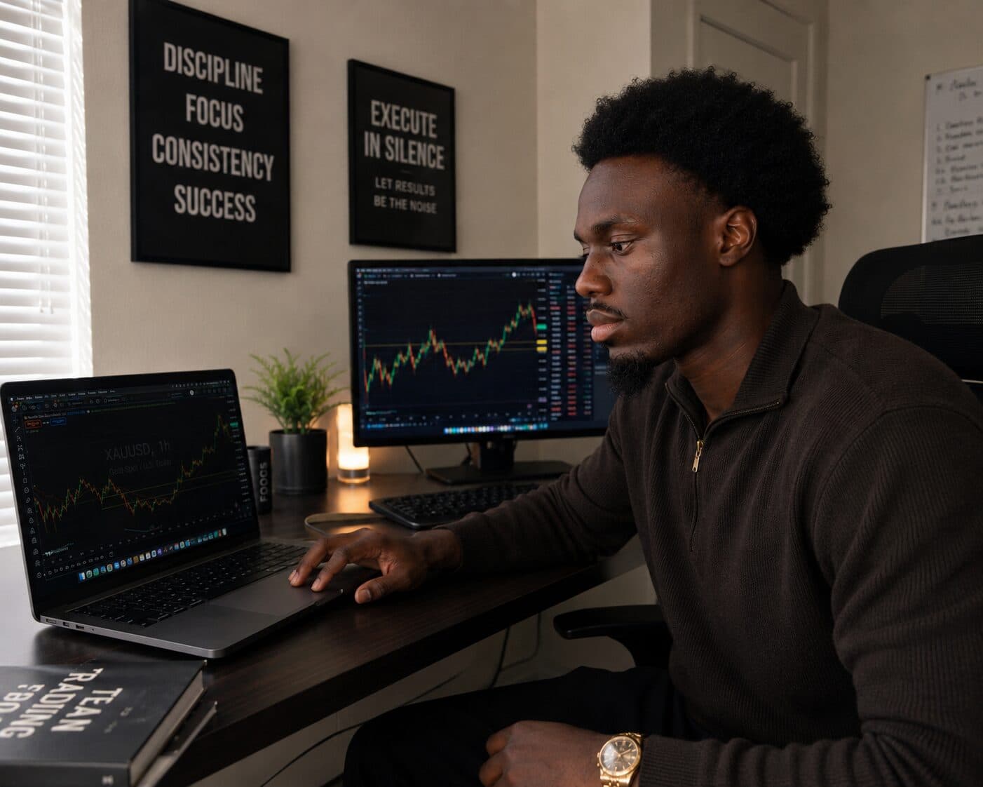 Mo at his trading desk